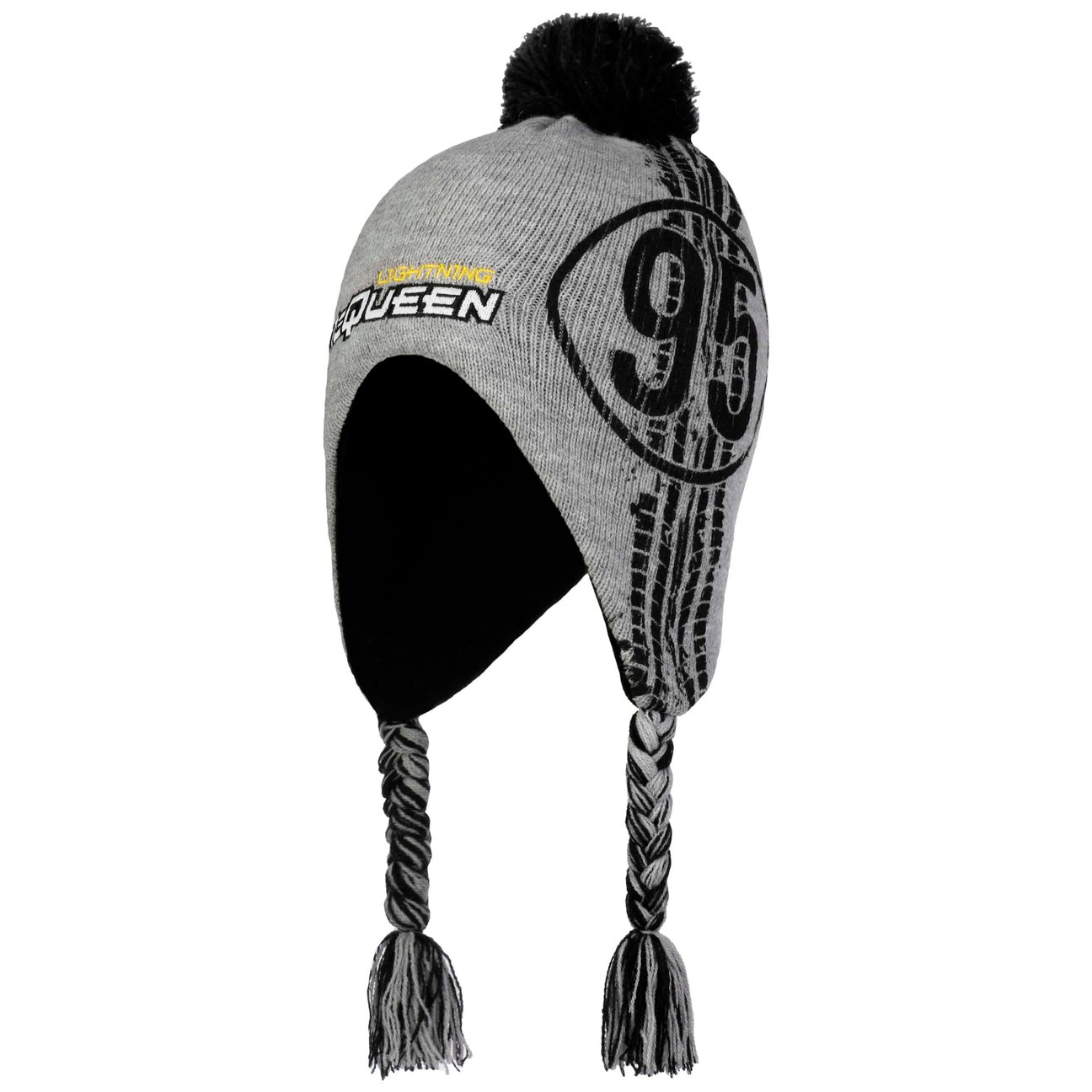 Hatshopping.co.uk Grey Cars Mcqueen Kids Pompom Hat