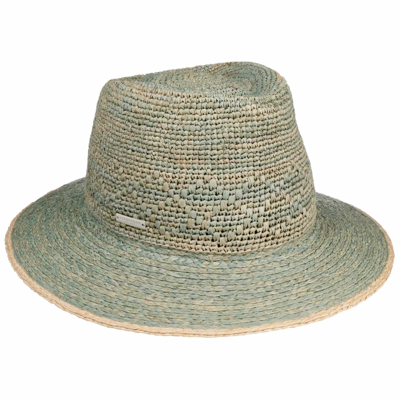 Seeberger Women's Mint Green Jalima Traveller Raffia Straw Hat By
