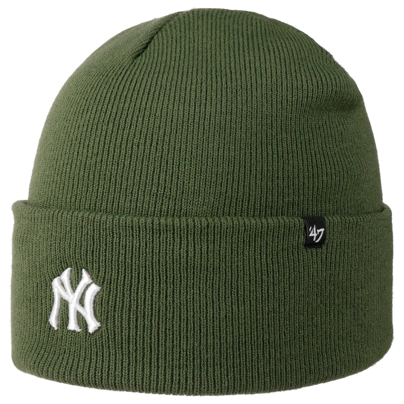 47 Brand Men's Olive Mlb Yankees Base Runner Beanie Hat By