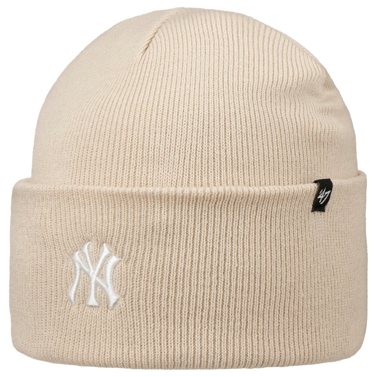 47 Brand Men's Beige Mlb Yankees Base Runner Beanie Hat By