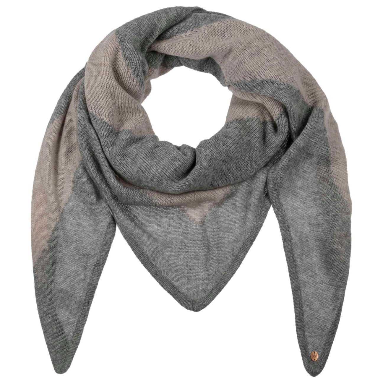 Fraas Women's Grey Twotone Triangular Scarf With Cashmere By