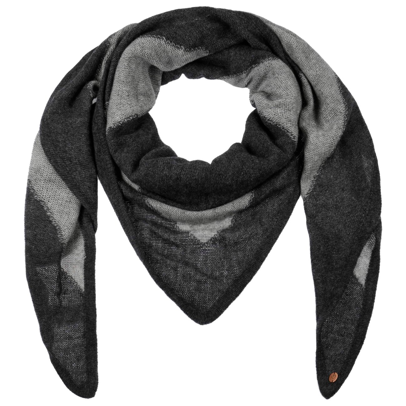 Fraas Women's Anthracite Twotone Triangular Scarf With Cashmere By
