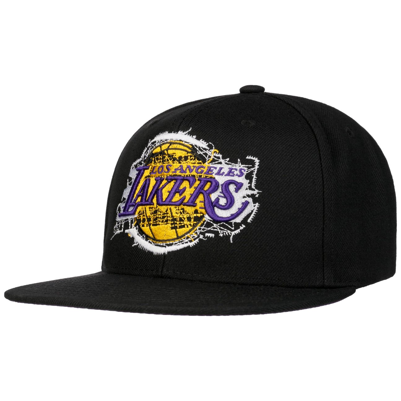 Mitchell & Ness Men's Black Embroidery Glitch Lakers Cap By