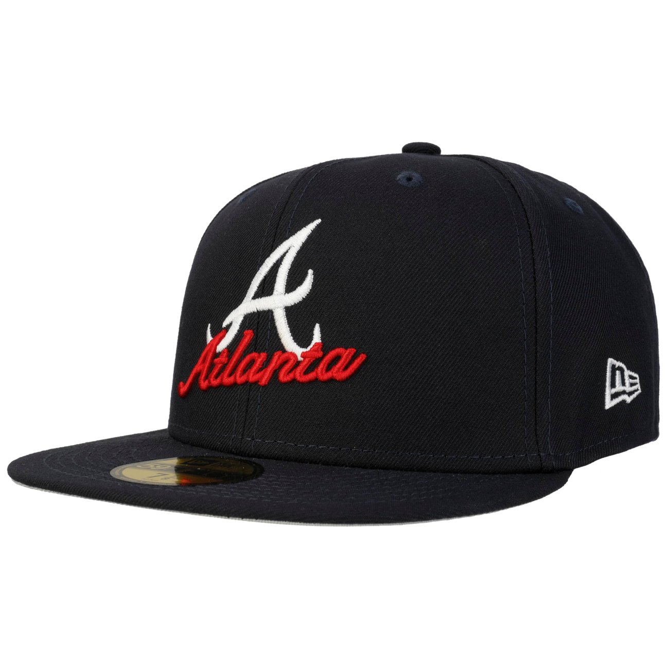 New Era Men's Navy 59Fifty Script Team Braves Cap By