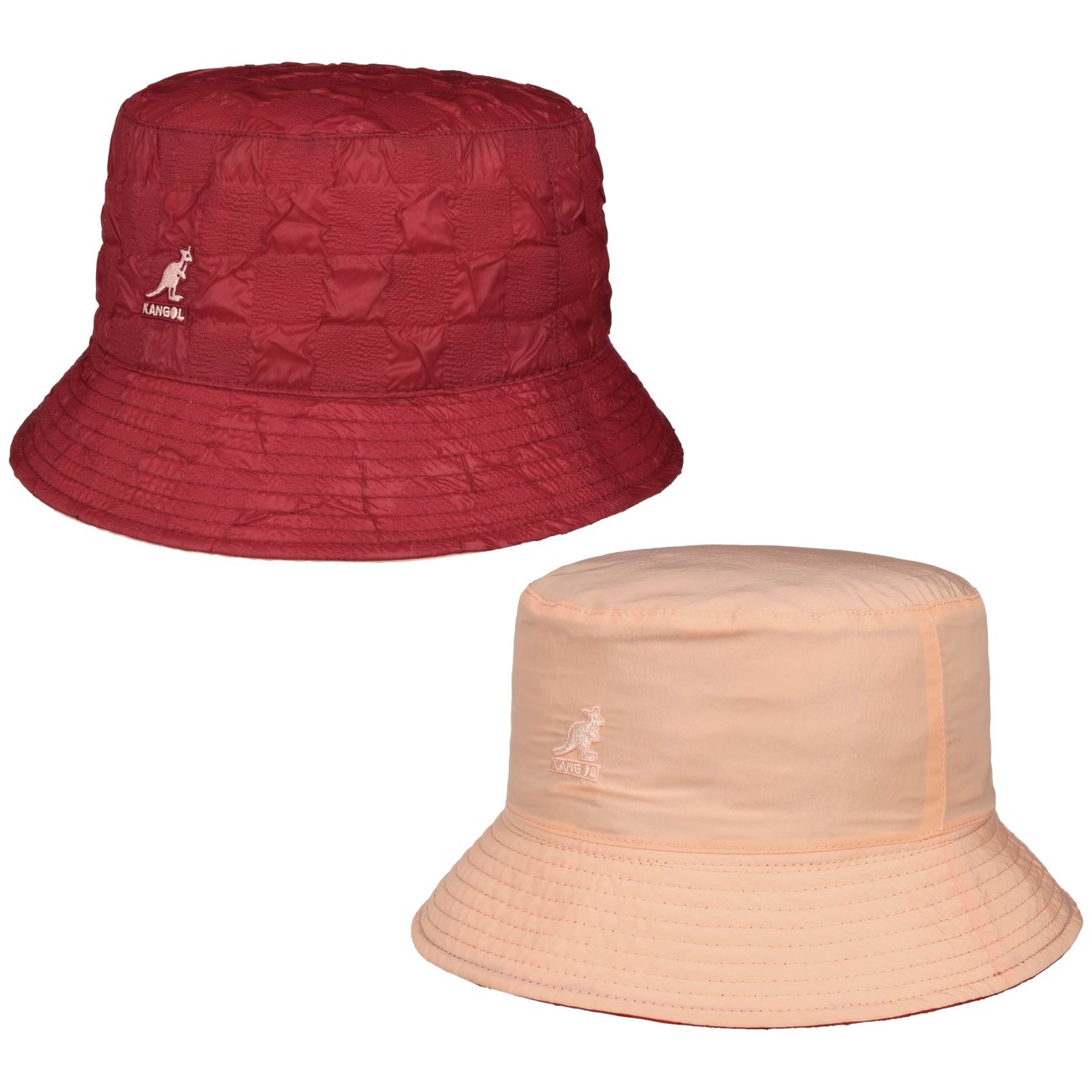 Kangol Men's Red Pucker Check Bucket Reversible Hat By