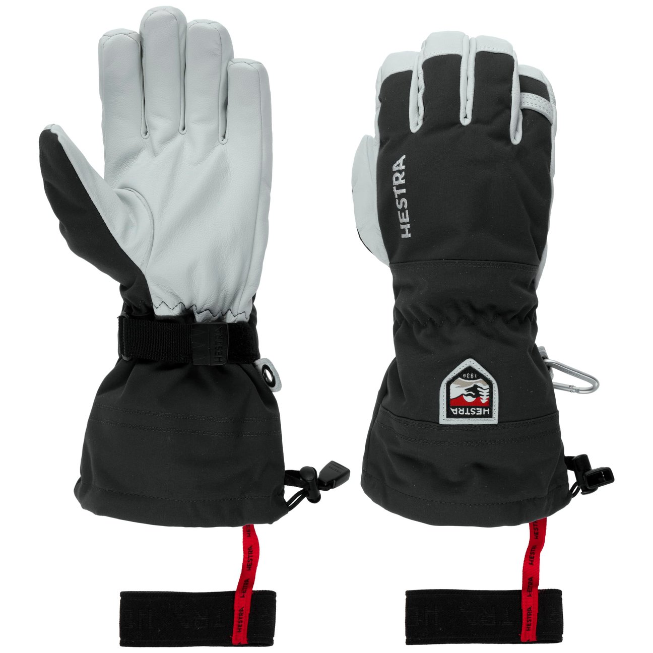 Hestra Women's Black Heli Ski 5-Finger Gloves By
