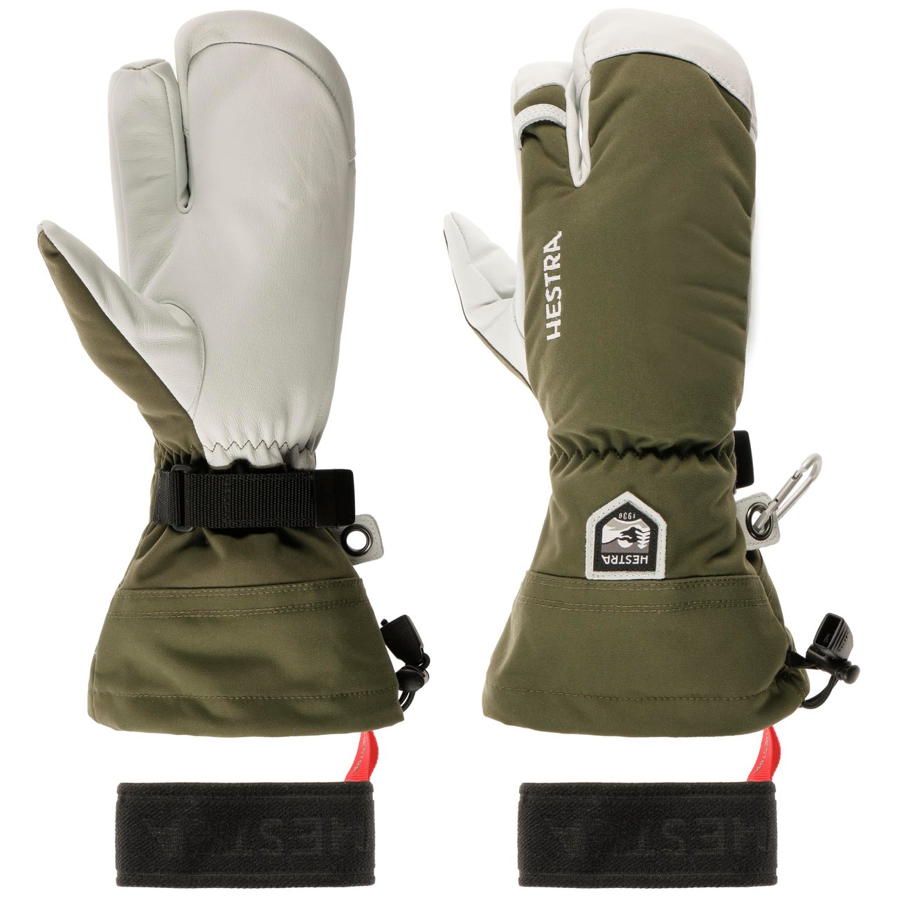 Hestra Women's Olive Heli Ski 3-Finger Gloves By