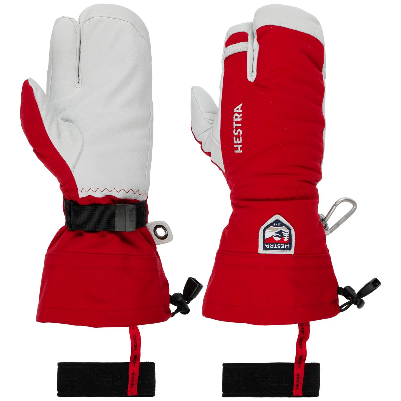 Hestra Women's Red Heli Ski 3-Finger Gloves By
