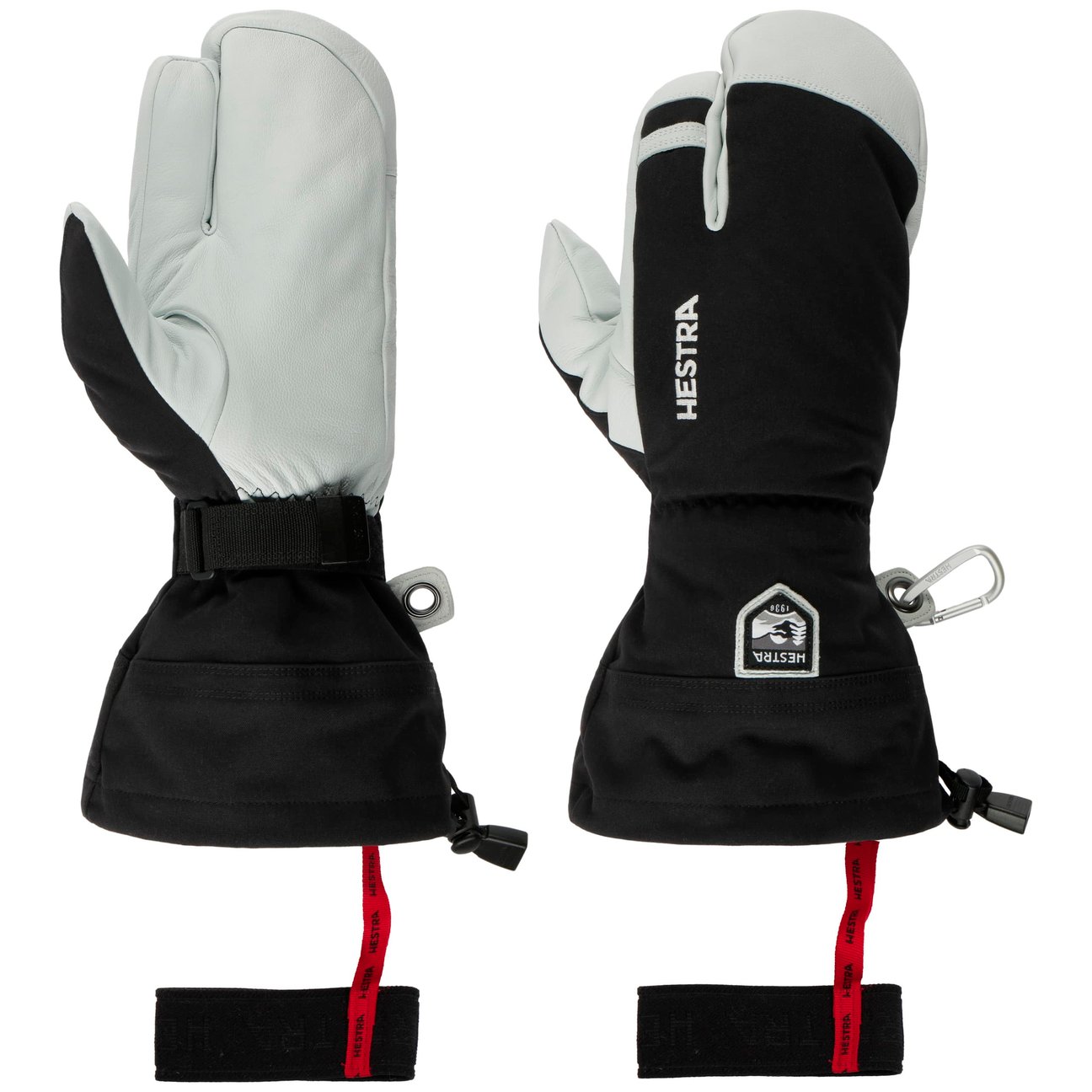 Hestra Women's Black Heli Ski 3-Finger Gloves By