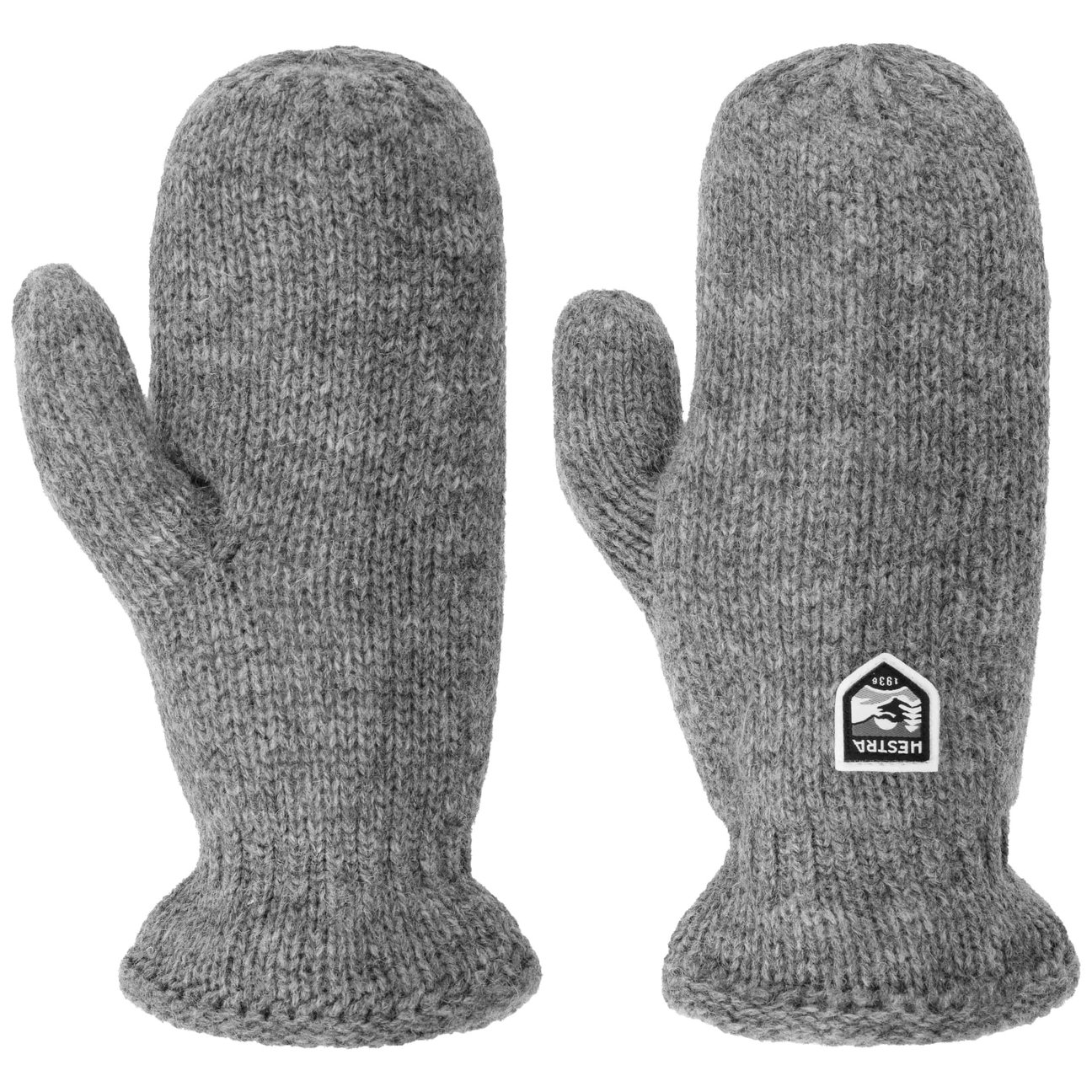 Hestra Women's Grey Basic Wool Mittens By
