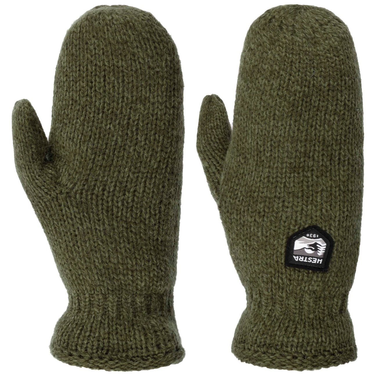 Hestra Women's Olive Basic Wool Mittens By