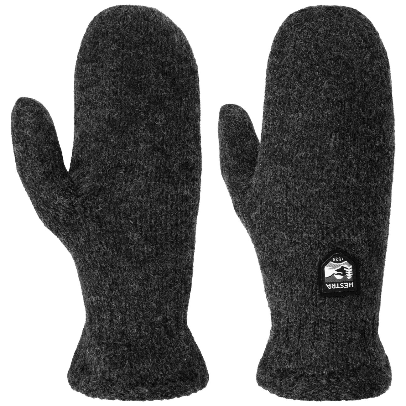 Hestra Women's Anthracite Basic Wool Mittens By
