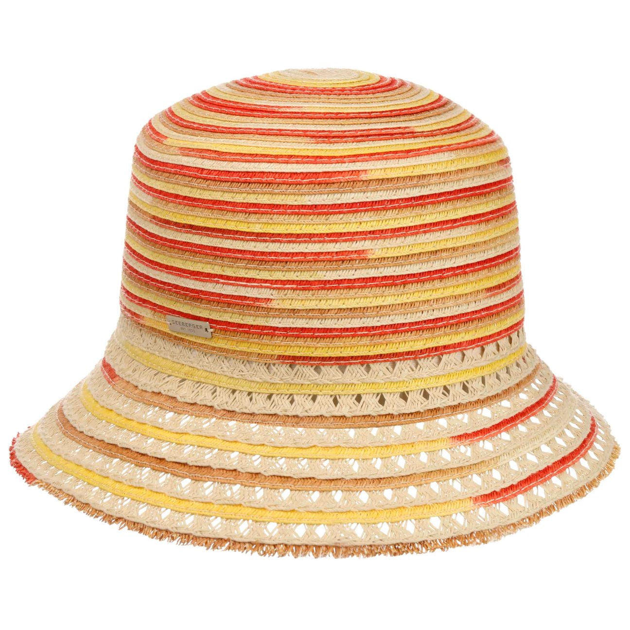 Seeberger Women's Red Revola Bucket Straw Hat By