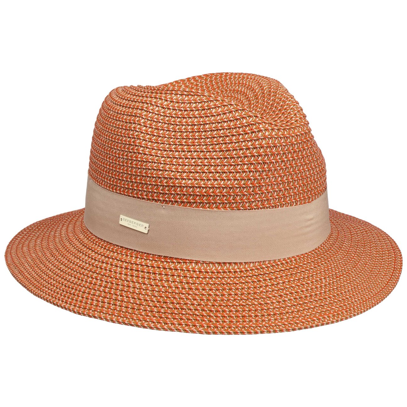 Seeberger Women's Orange Vandia Traveller Straw Hat By