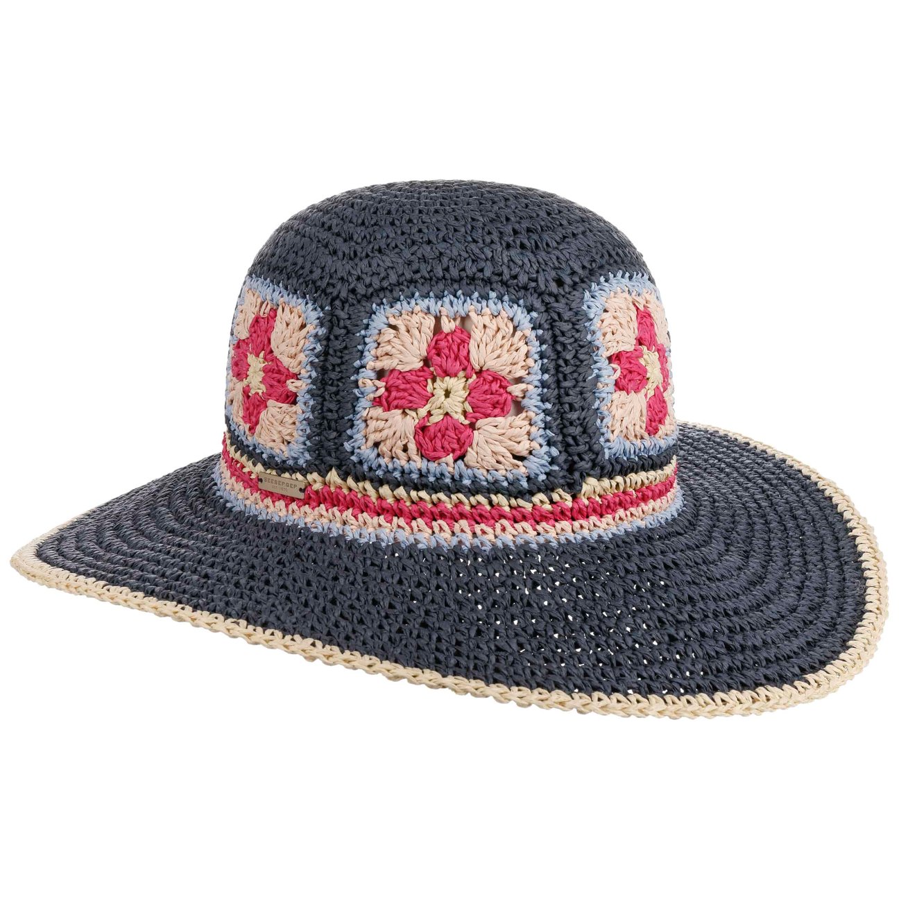 Seeberger Women's Navy Filesta Floppy Hat By