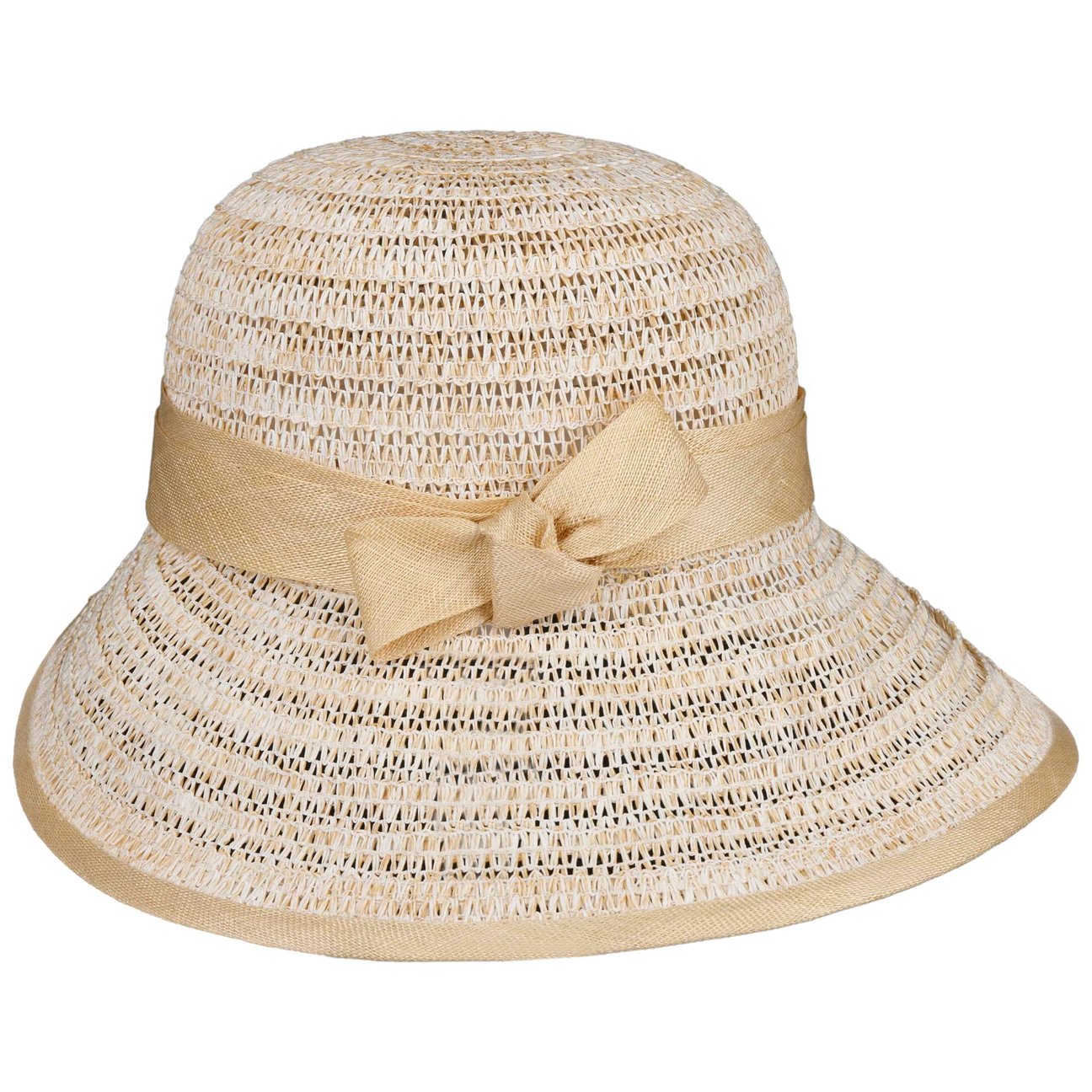 Seeberger Women's Beige Straw Hat With Sinamay Loop By