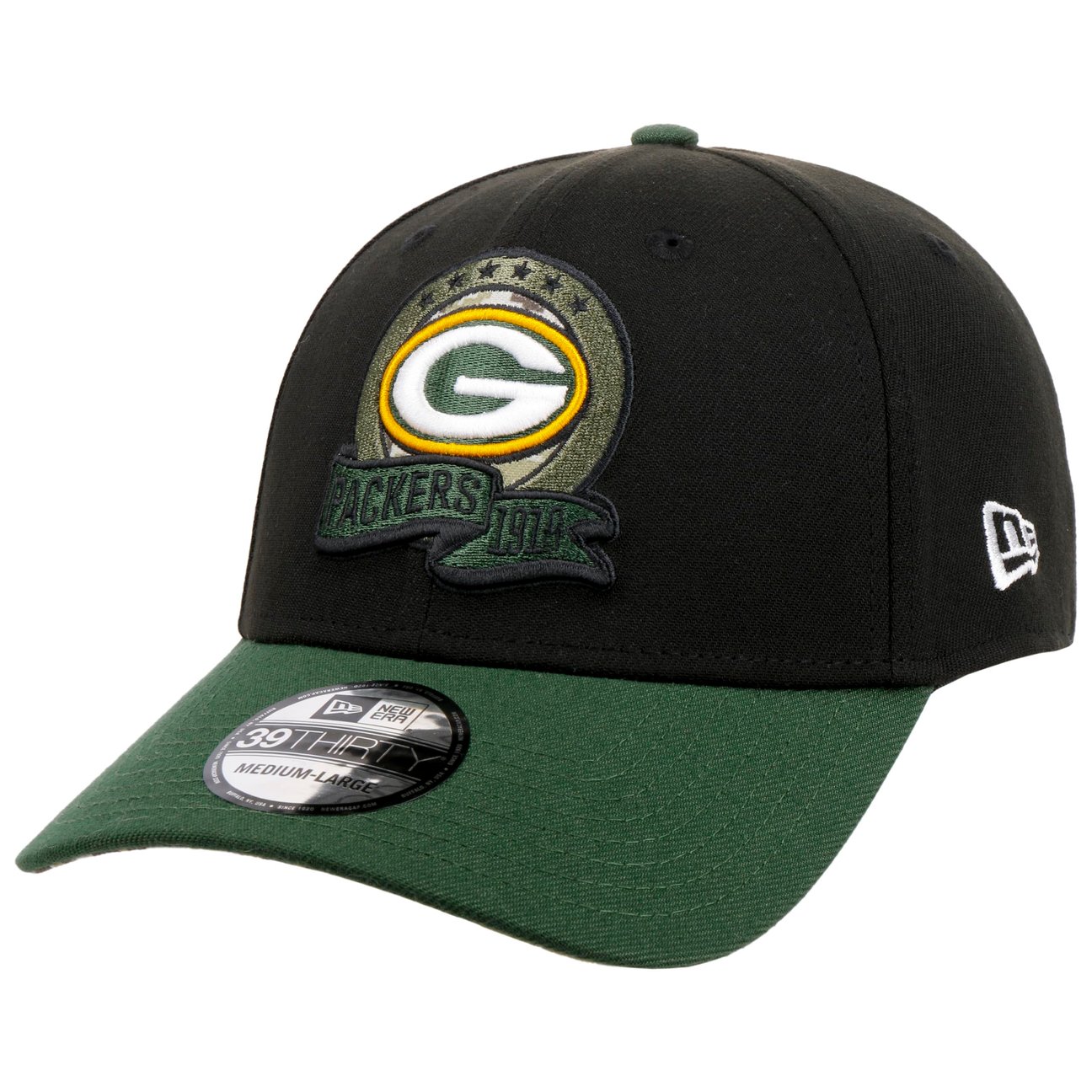 New Era Men's Black 39Thirty Nfl Sts 22 Packers Cap By