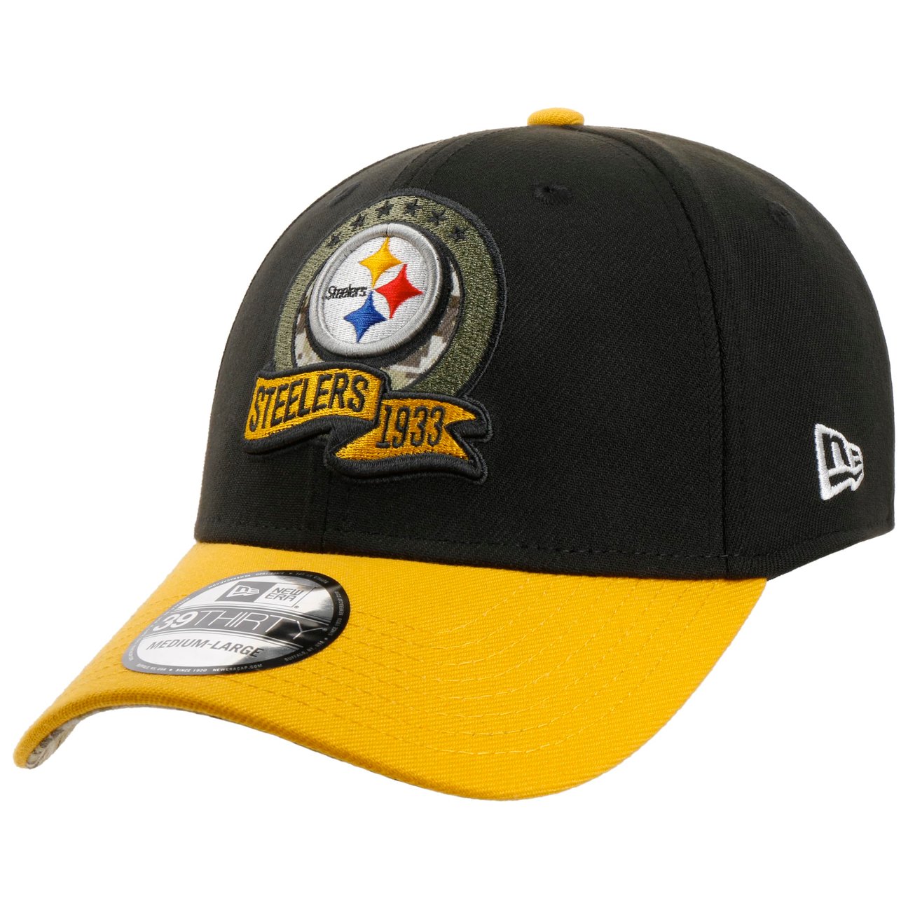 New Era Men's Black 39Thirty Nfl Sts 22 Steelers Cap By