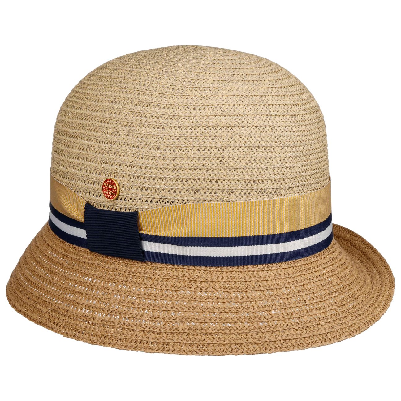 Mayser Women's Beige Nanni Twotone Straw Hat By