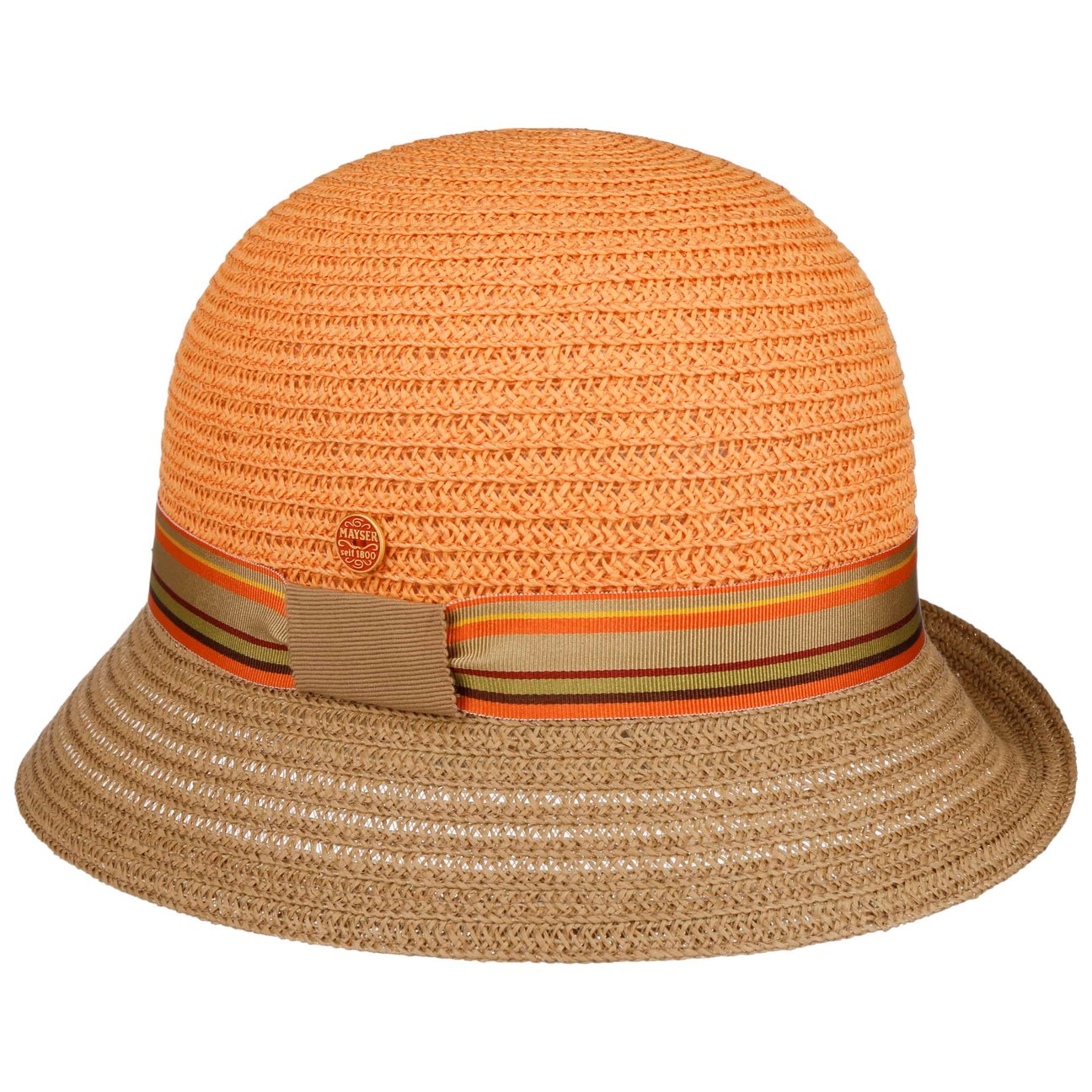 Mayser Women's Orange Nanni Twotone Straw Hat By