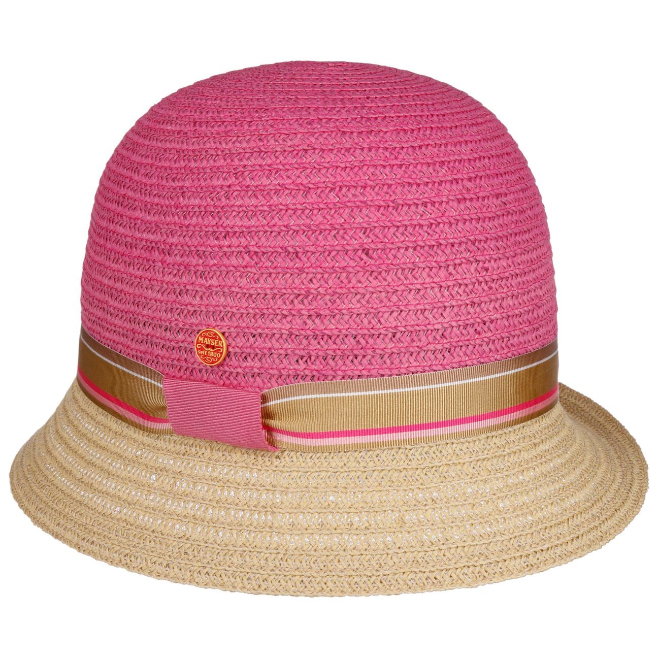 Mayser Women's Pink Nanni Twotone Straw Hat By