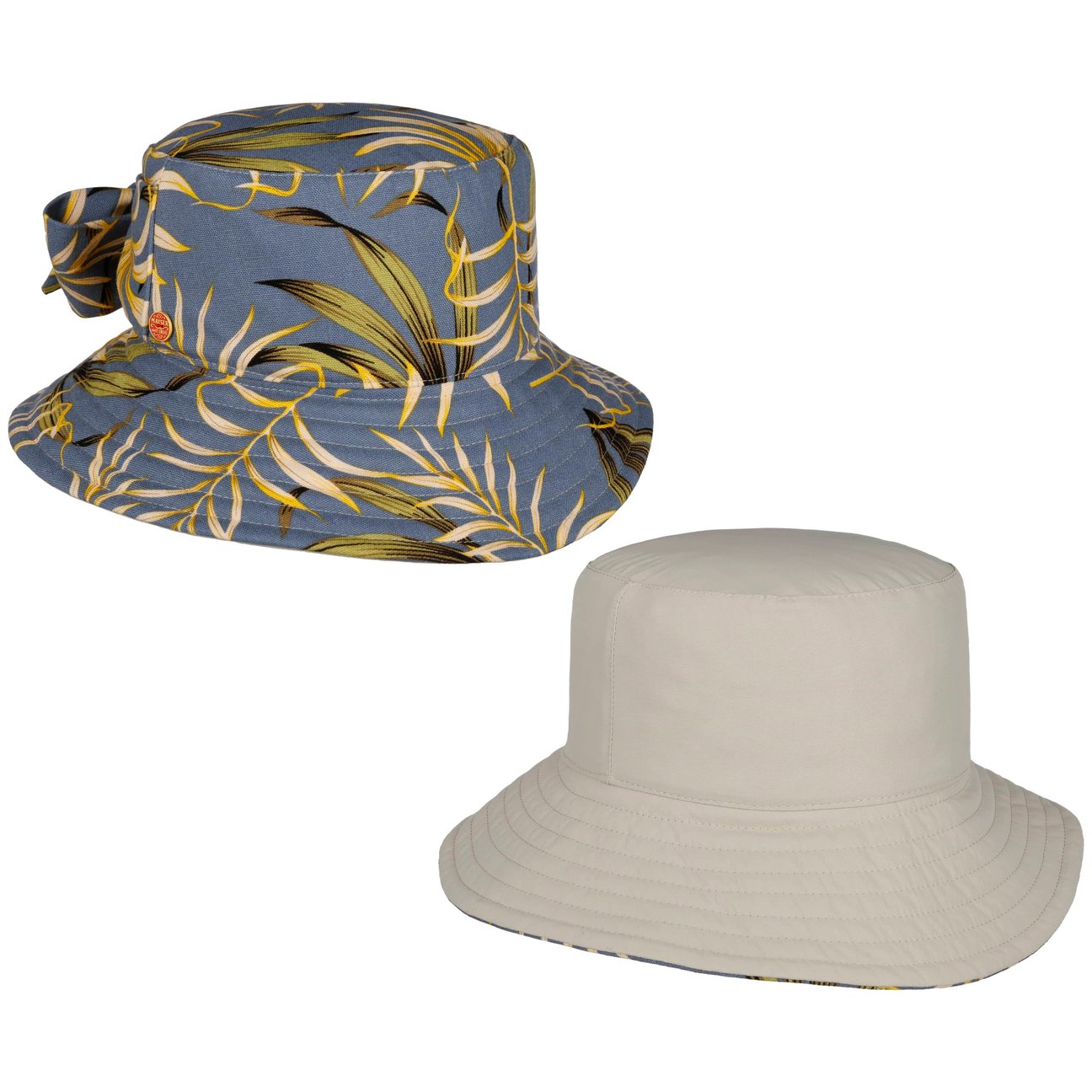 Mayser Women's Blue Malu Leaves Reversible Bucket Hat By