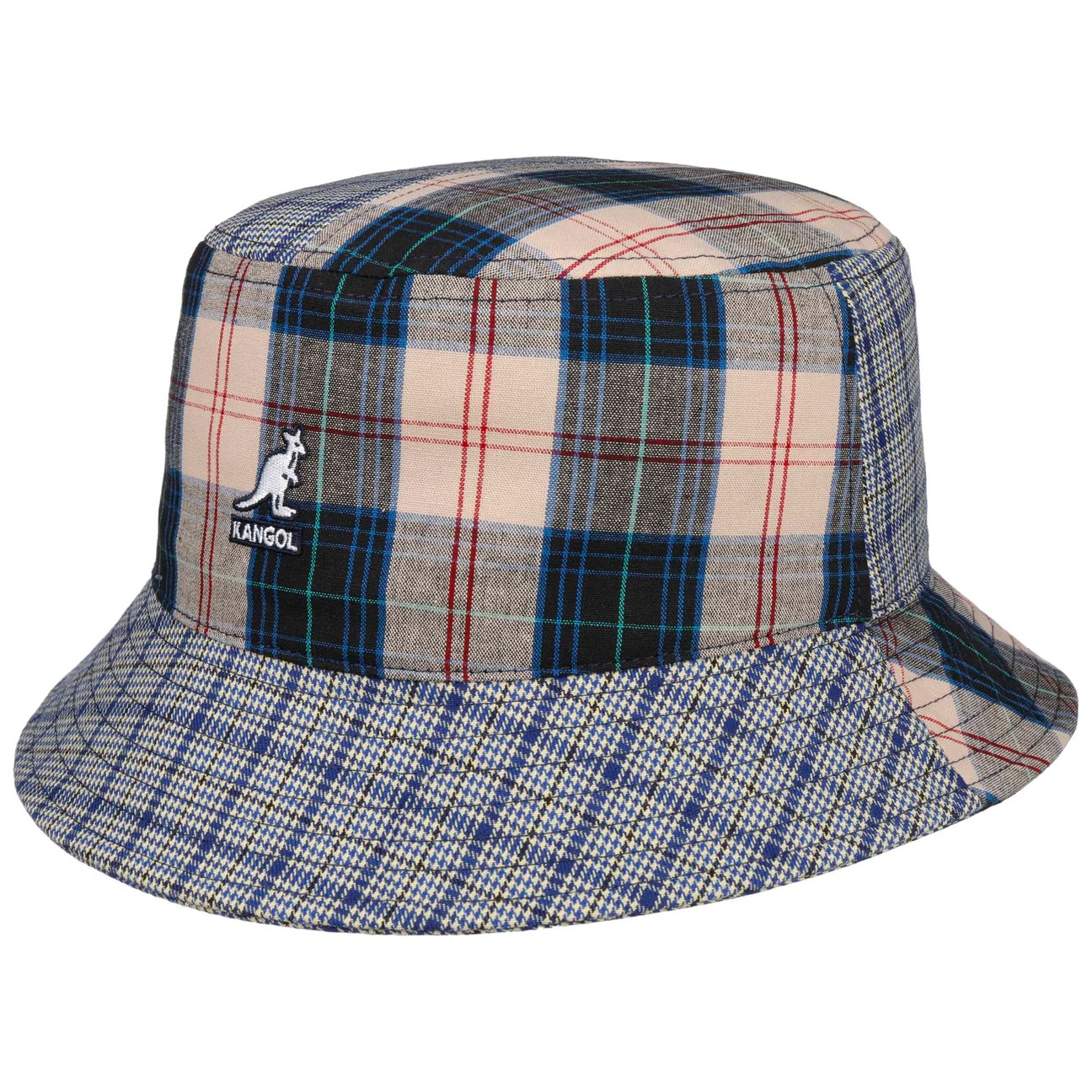 Kangol Men's Light Blue Plaid Mashup Bucket Fishing Hat By