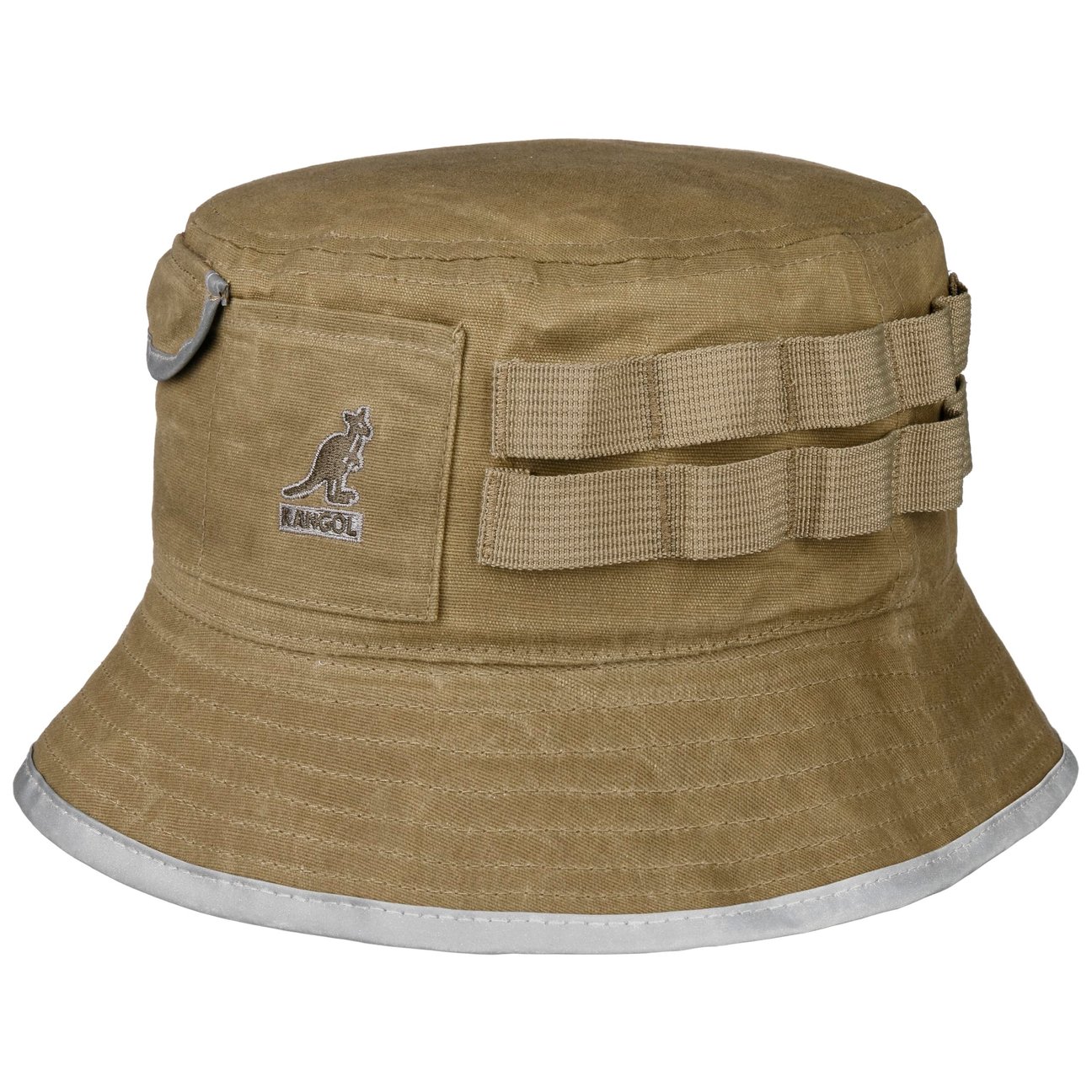 Kangol Men's Olive Waxed Utility Bucket Cotton Hat By