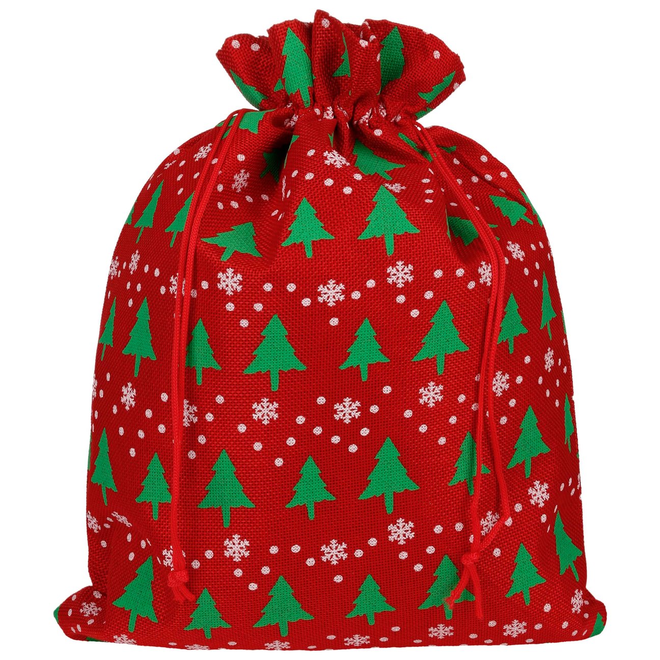 Hatshopping.co.uk Women's Red Gift Bag Christmas Trees 30 Cm X 40 Cm