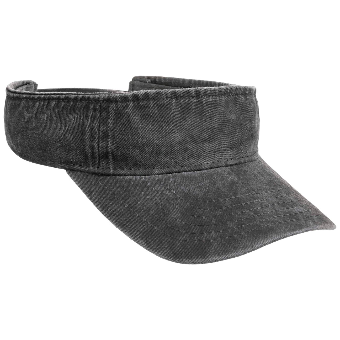 Lipodo Unisex Grey Washed Cotton Visor By