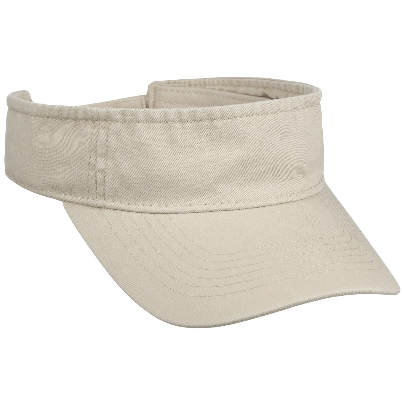 Lipodo Unisex Beige Washed Cotton Visor By