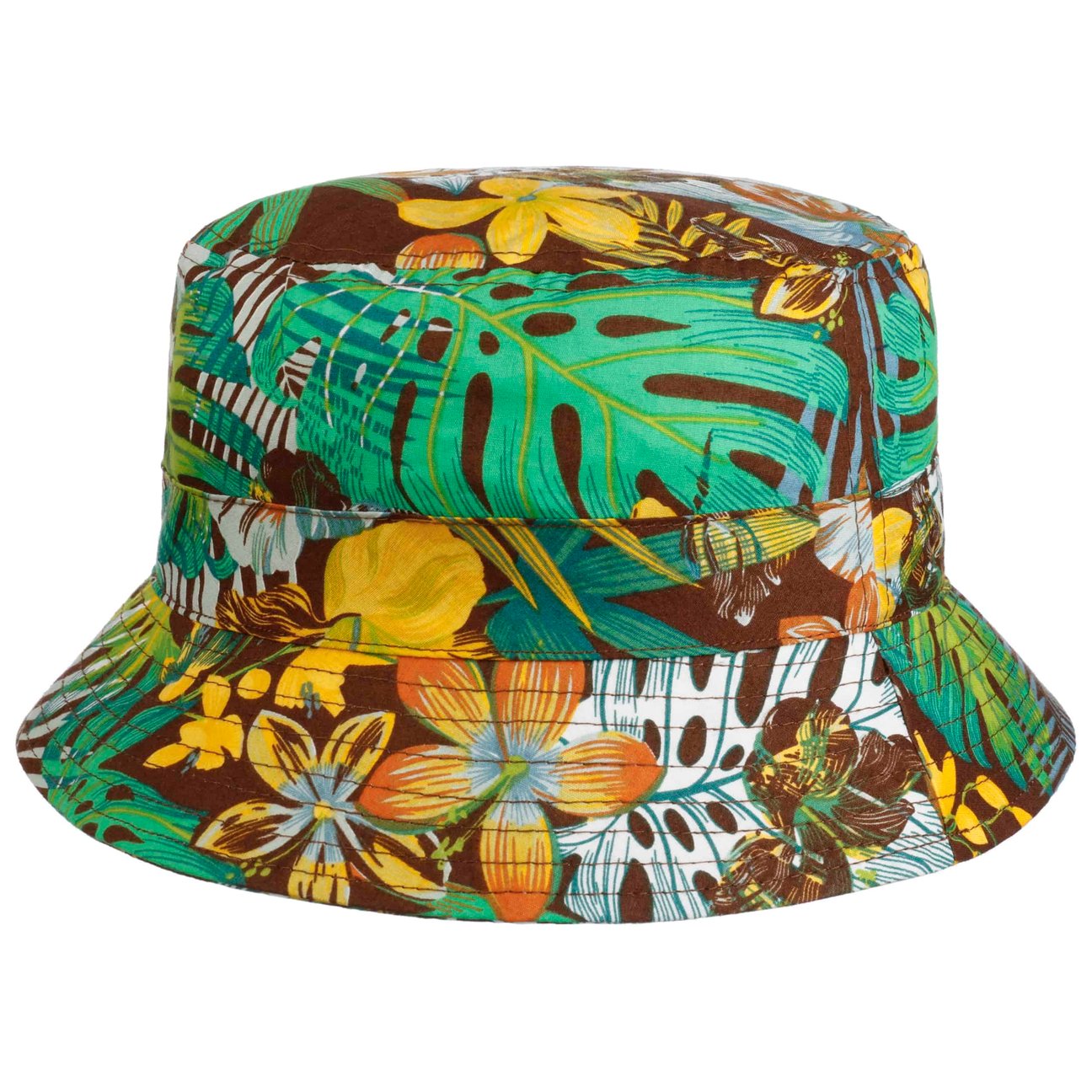 Lipodo Women's Brown Tascott Flowers Bucket Hat By