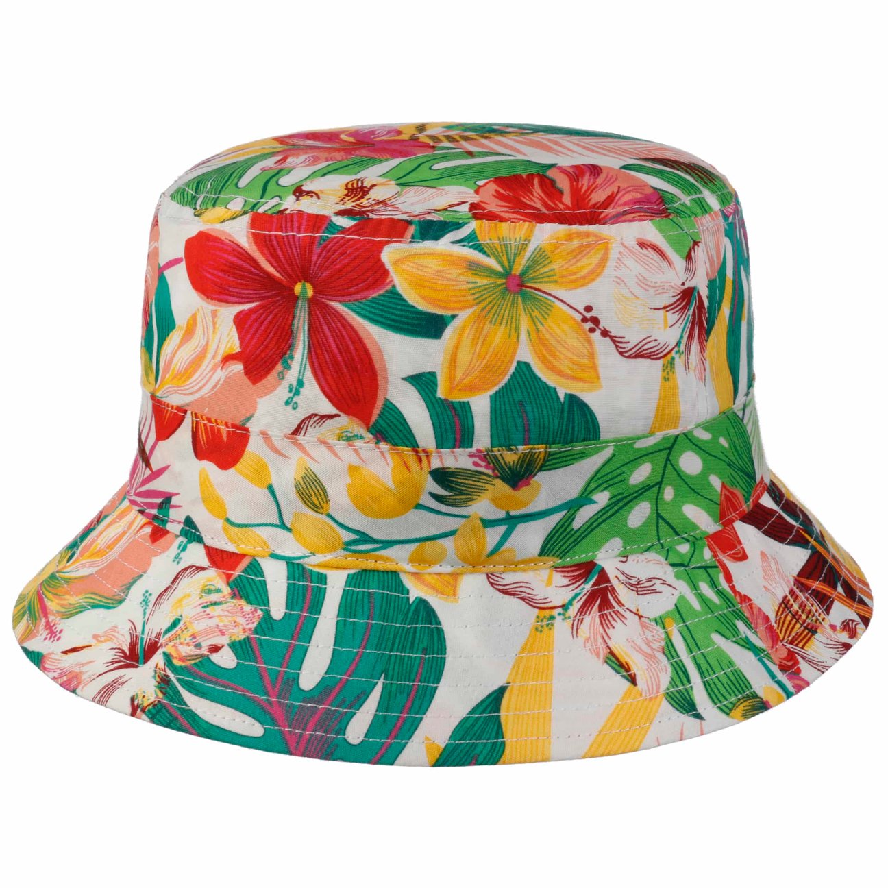 Lipodo Women's White Tascott Flowers Bucket Hat By