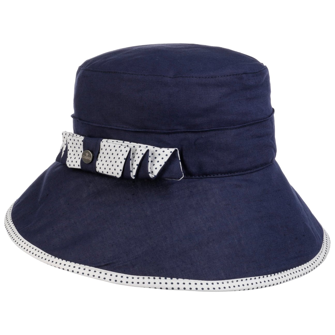 Lierys Women's Navy Dotted Edge Floppy Hat By
