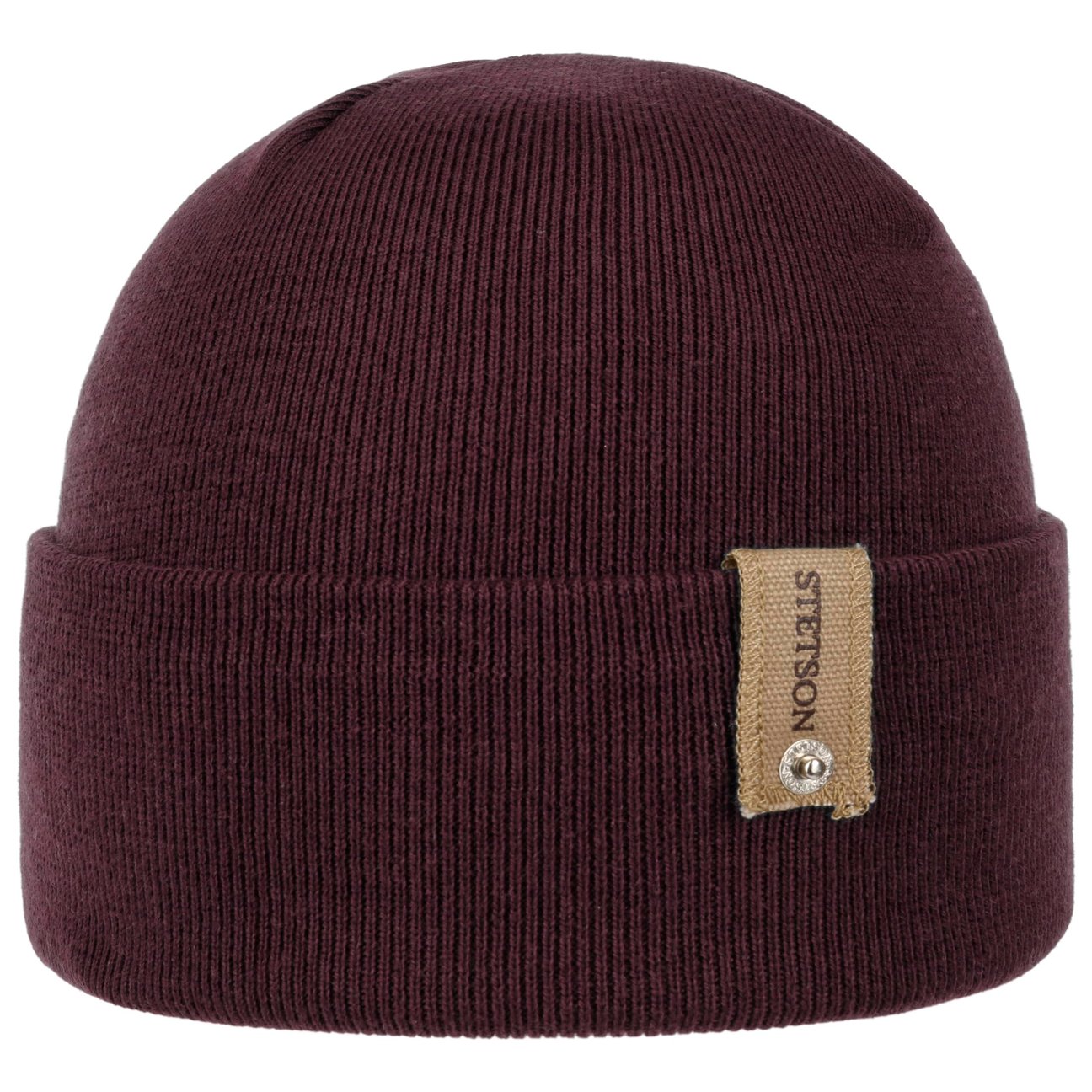 Stetson Bordeaux Organic Cotton Merino Beanie With Cuff By