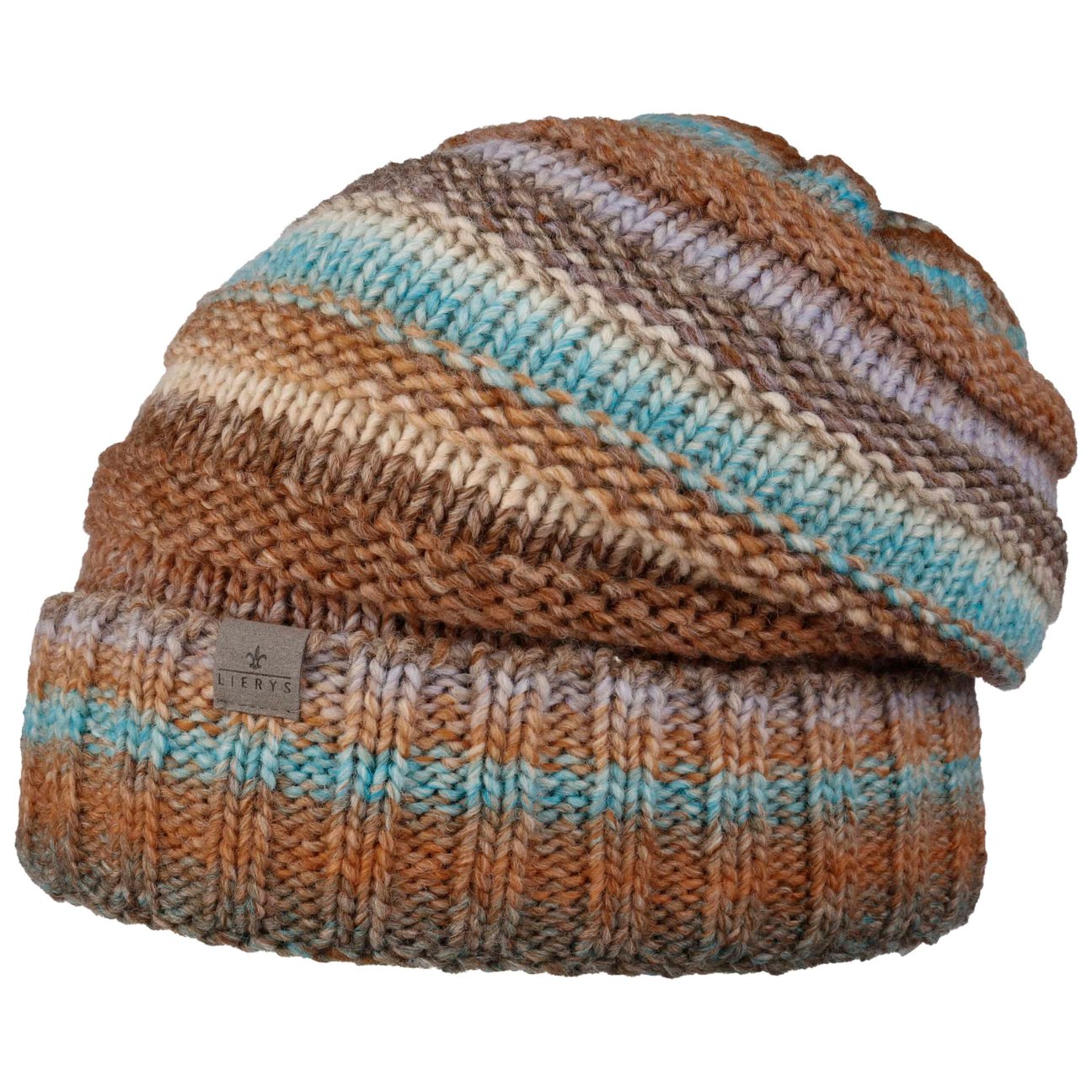 Lierys Women's Brown-Blue Bernardo Beanie With Cuff And Fleece By