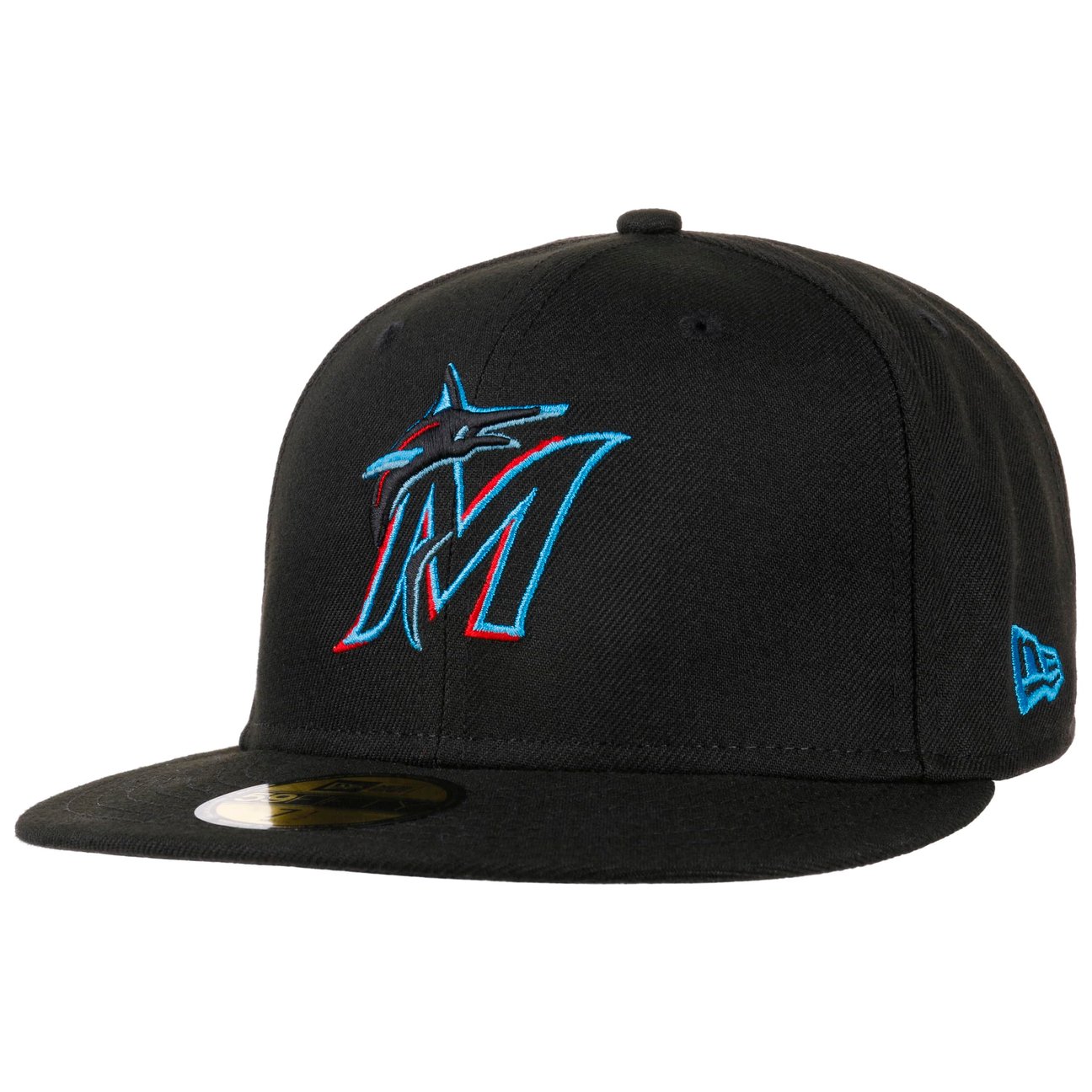 New Era Men's Black 59Fifty Perf Emea Marlins Cap By