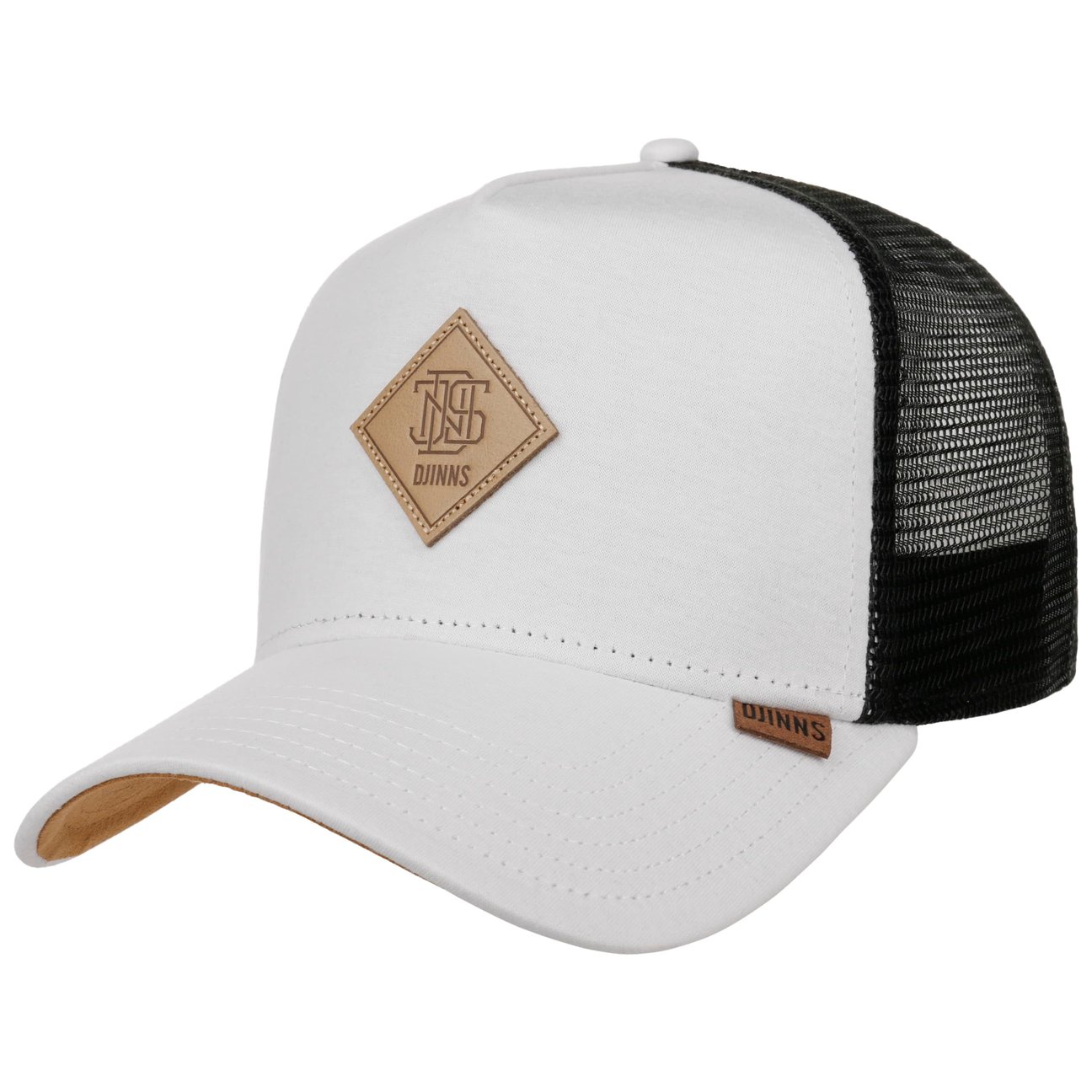 Djinns Men's Black-White Hft Jersey Logo Patch Trucker Cap By