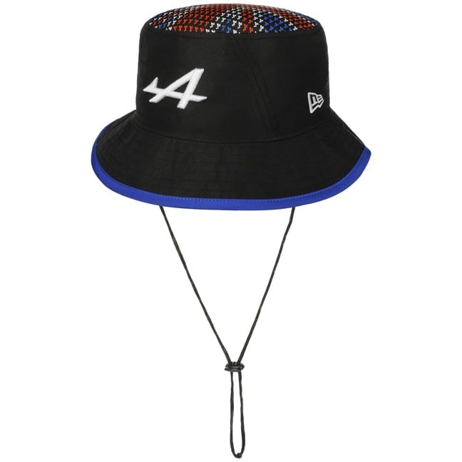 NEW ERA×Ameri LOGO TAPE BUCKET HAT/BLACK New Era Black Fitted Bucket Hat | NEC EU