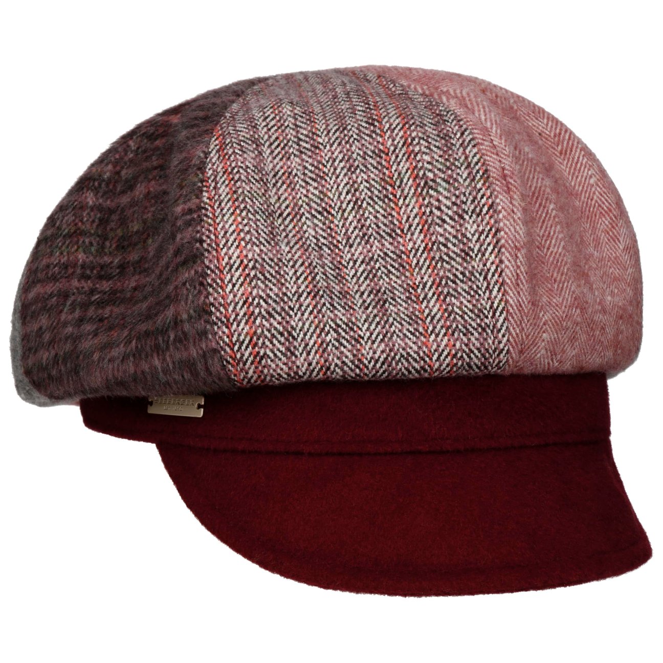 Seeberger Unisex Kids Dark Red Lanvesta Patchwork Newsboy Cap By
