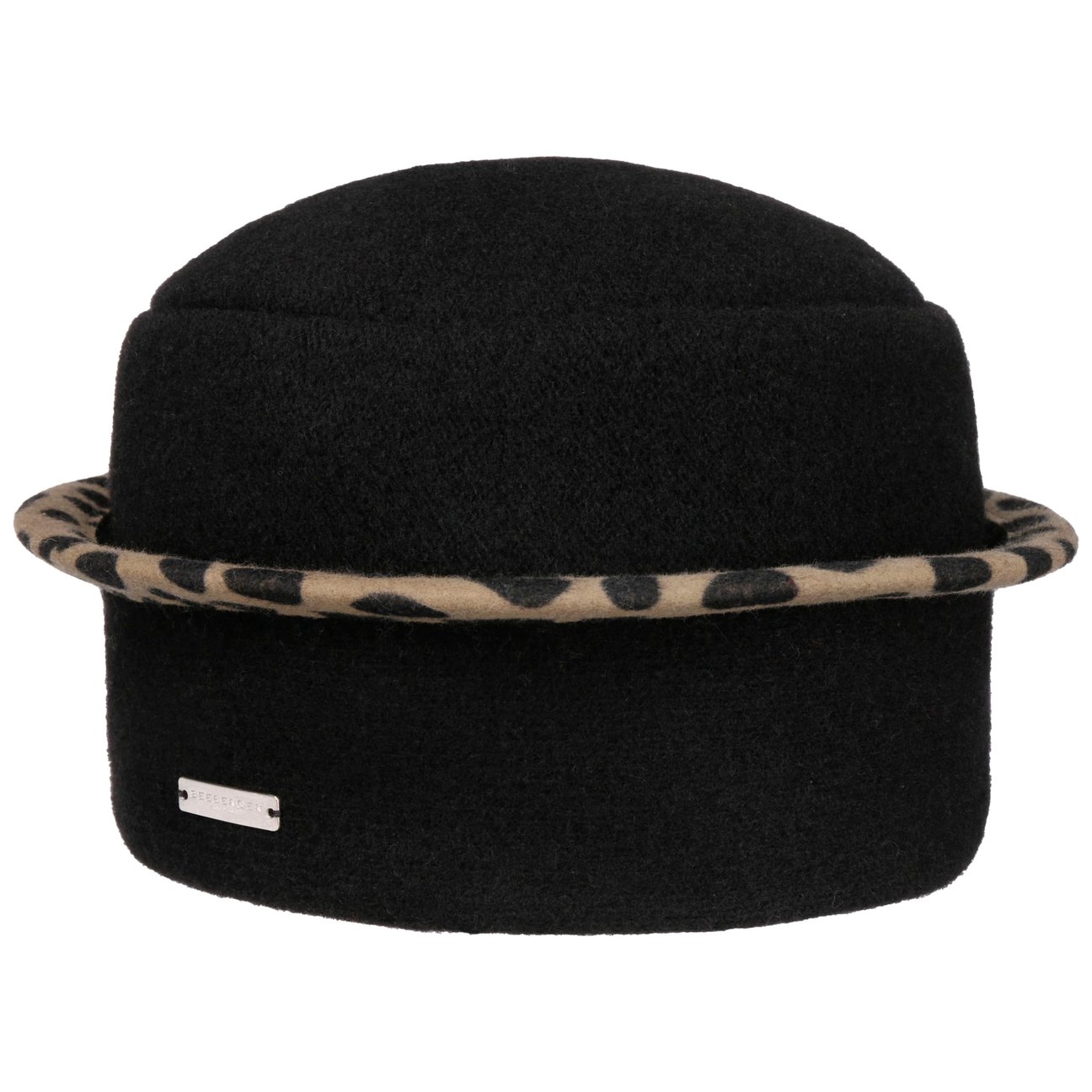 Seeberger Women's Black Leoleo Milled Wool Hat By