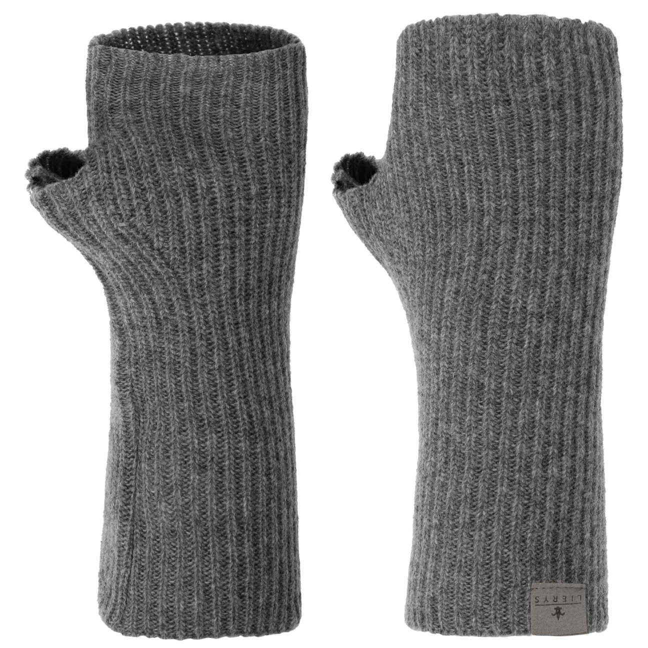 Lierys Women's Grey Uni Merino Wrist Warmers By