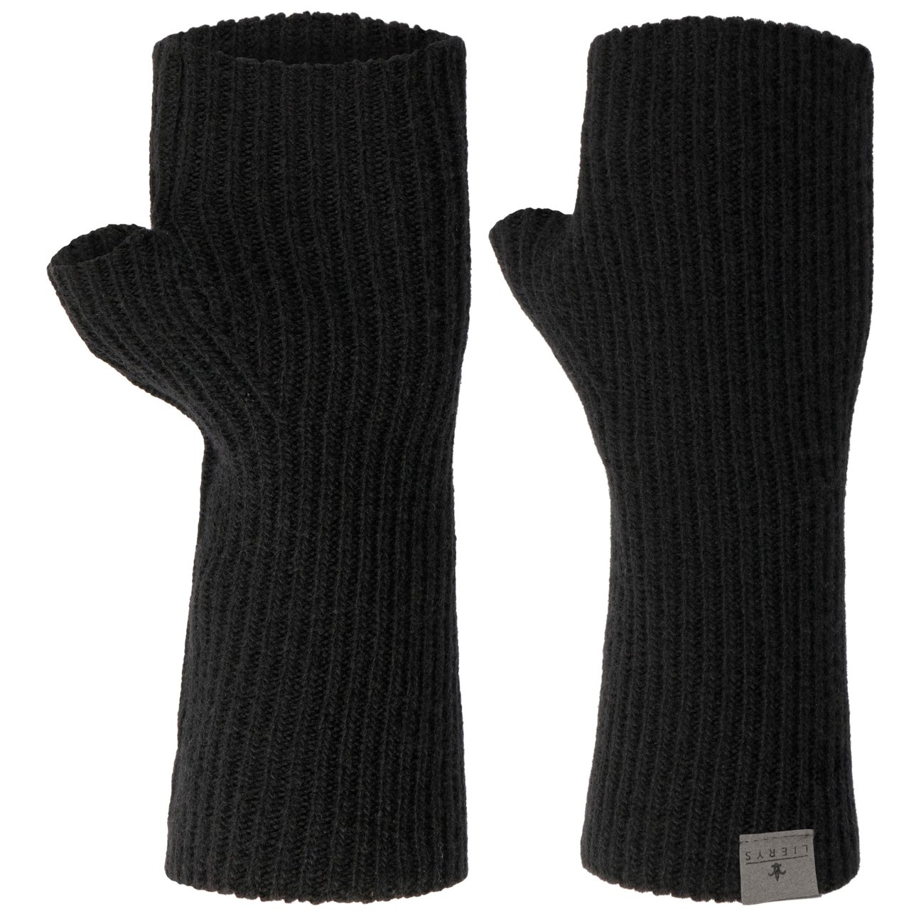 Lierys Women's Black Uni Merino Wrist Warmers By