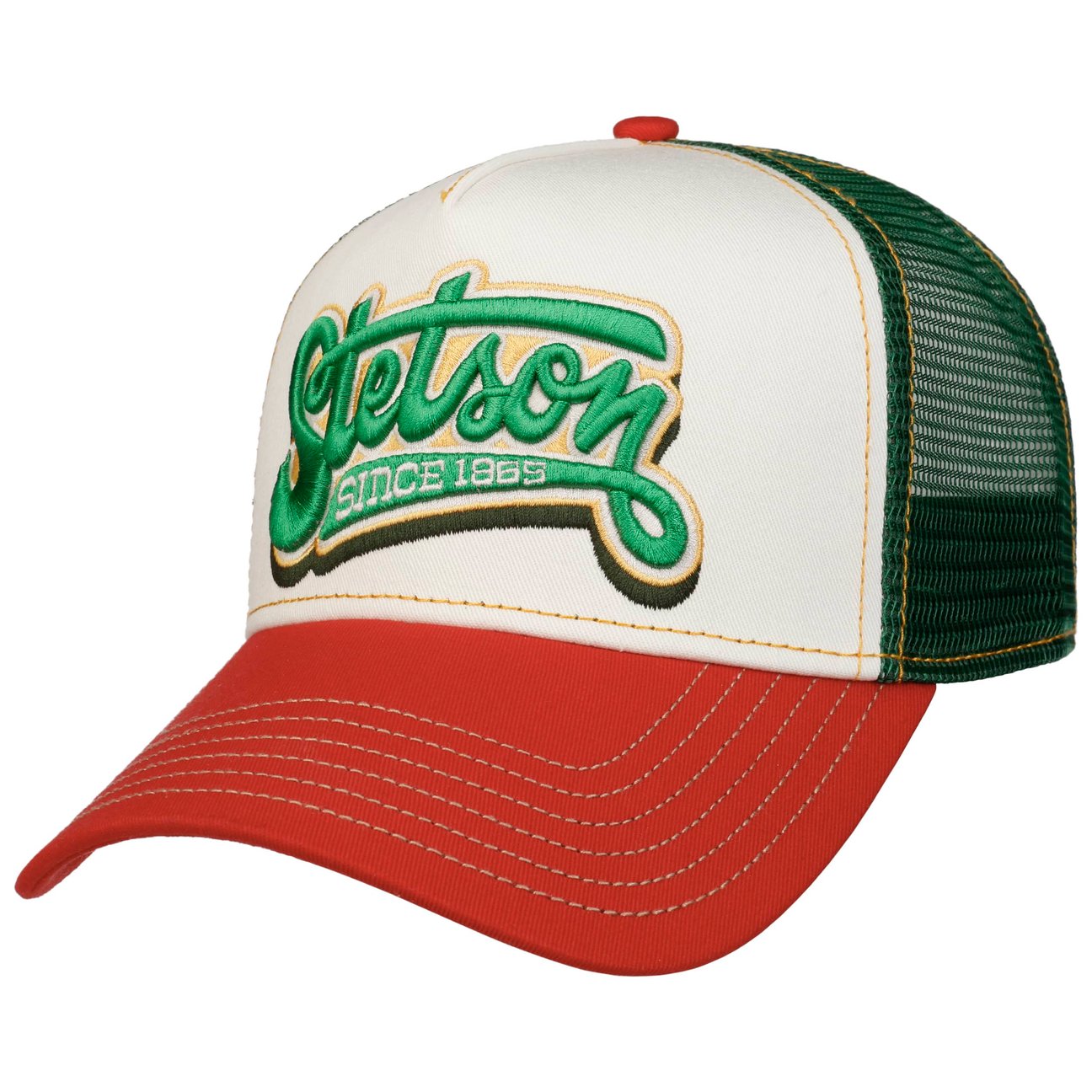 Stetson Green Lettering Trucker Cap By
