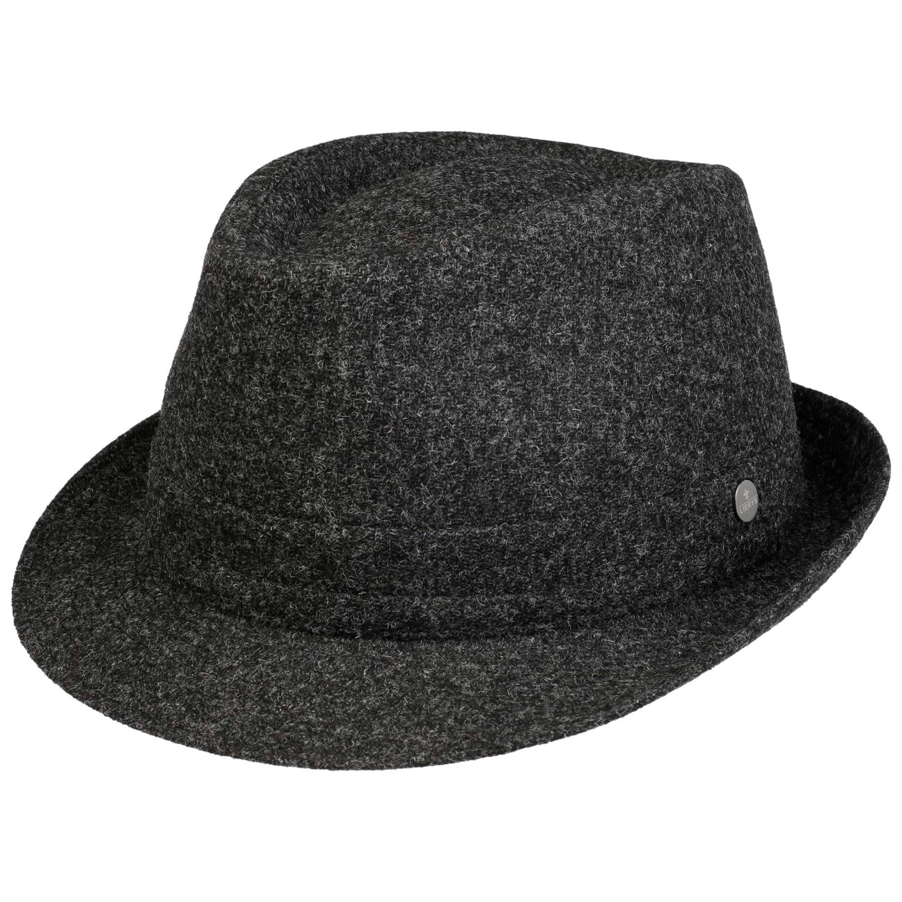 Lierys Anthracite Shetland Wool Trilby Hat By