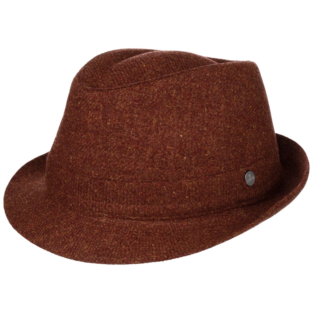 Lierys Rust Shetland Wool Trilby Hat By