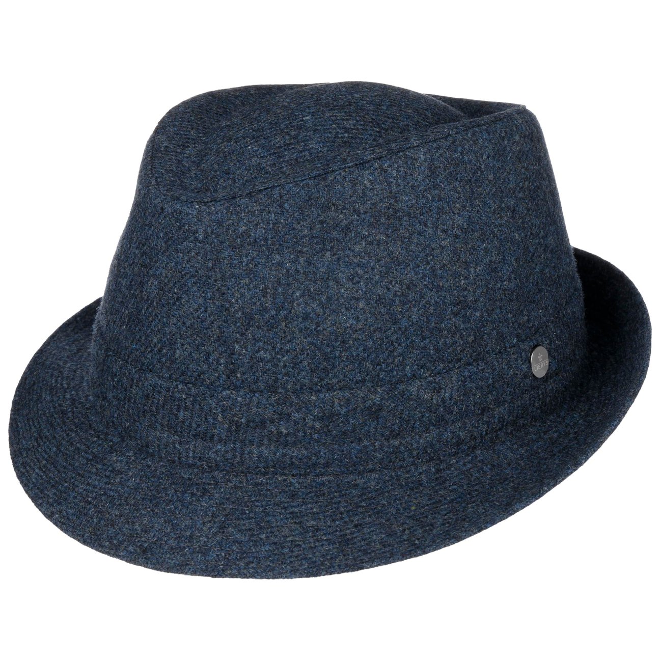 Lierys Blue Shetland Wool Trilby Hat By
