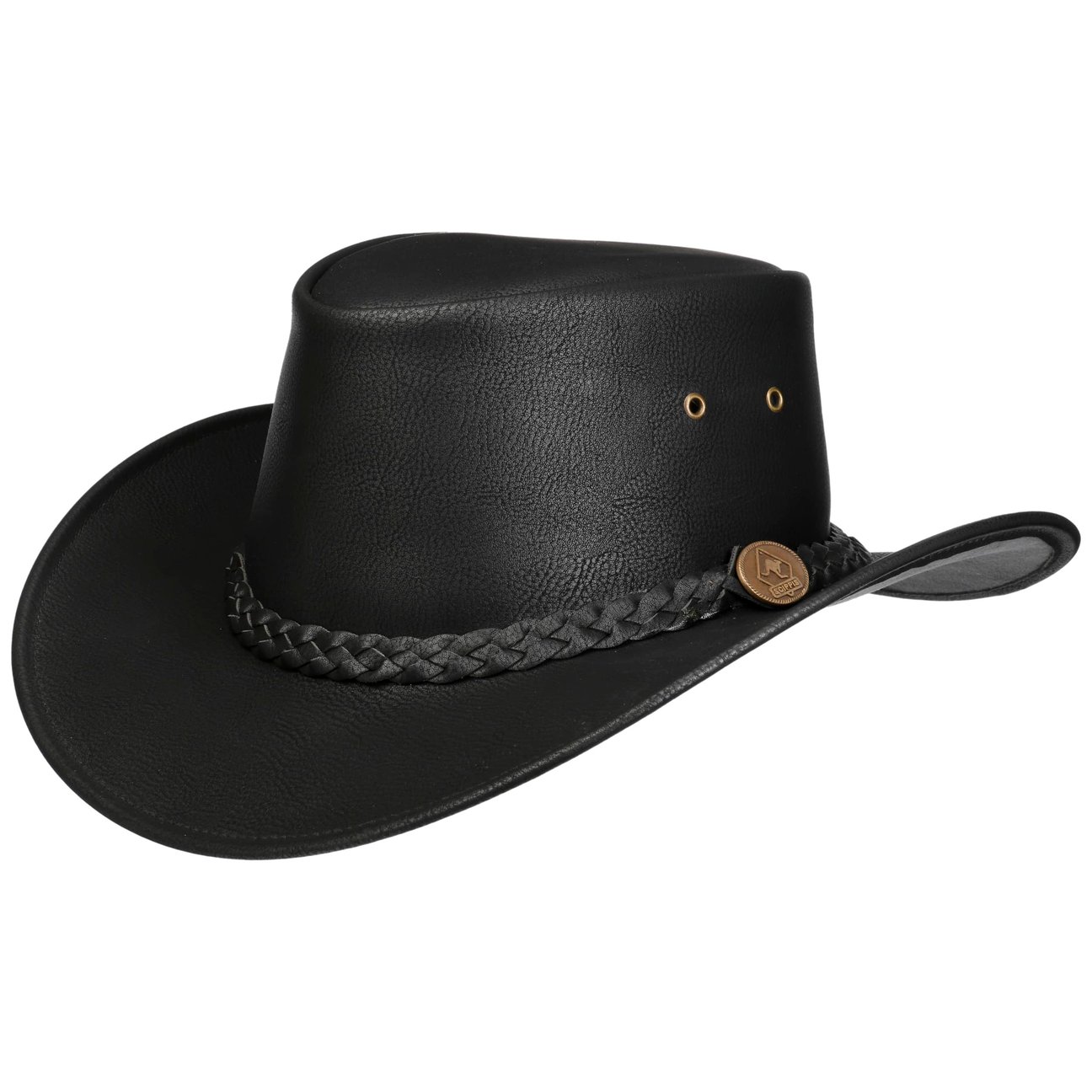 Scippis Women's Black Couta Faux Leather Western Hat By