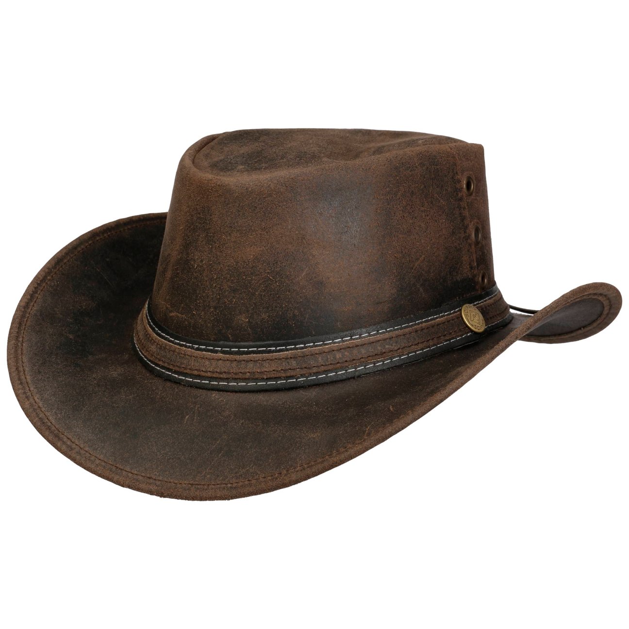 Scippis Brown Longford Western Leather Hat By