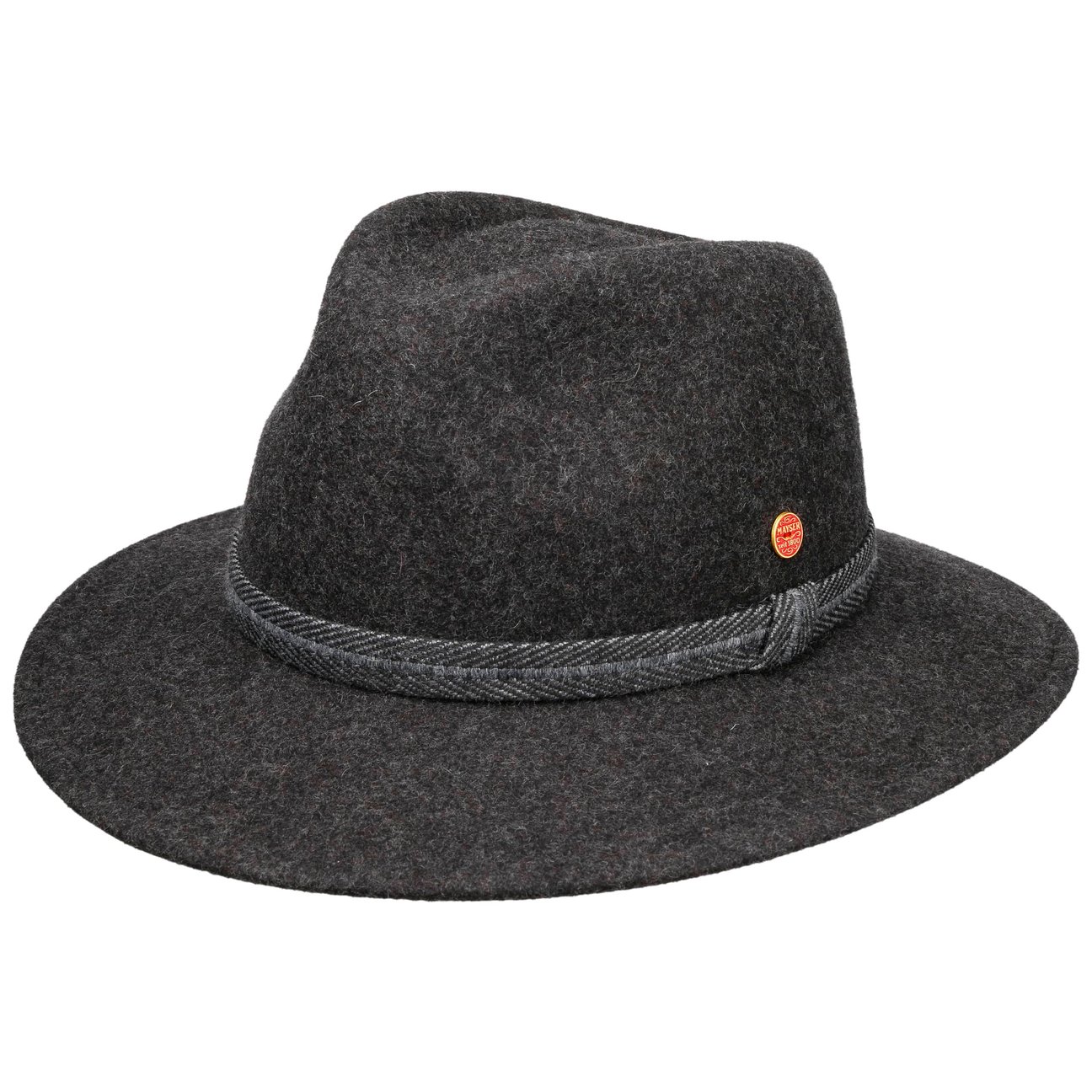 Mayser Women's Anthracite-Mottled Gedeon Plus Traveller Wool Hat By